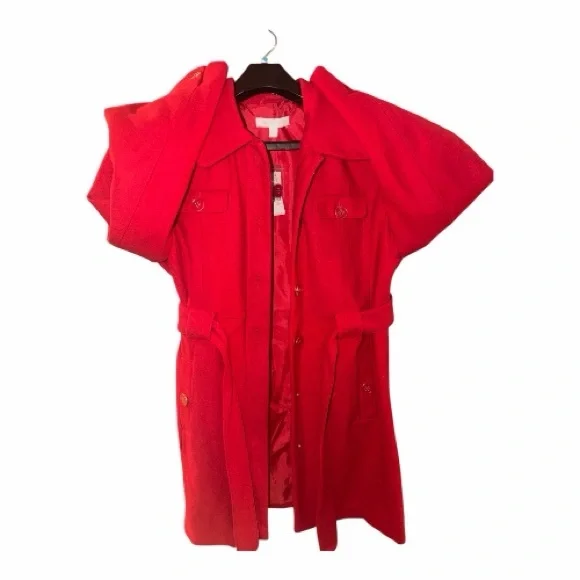 New York & Company Vibrant Red Belted Jacket Size XL NWT - Picture 7 of 9
